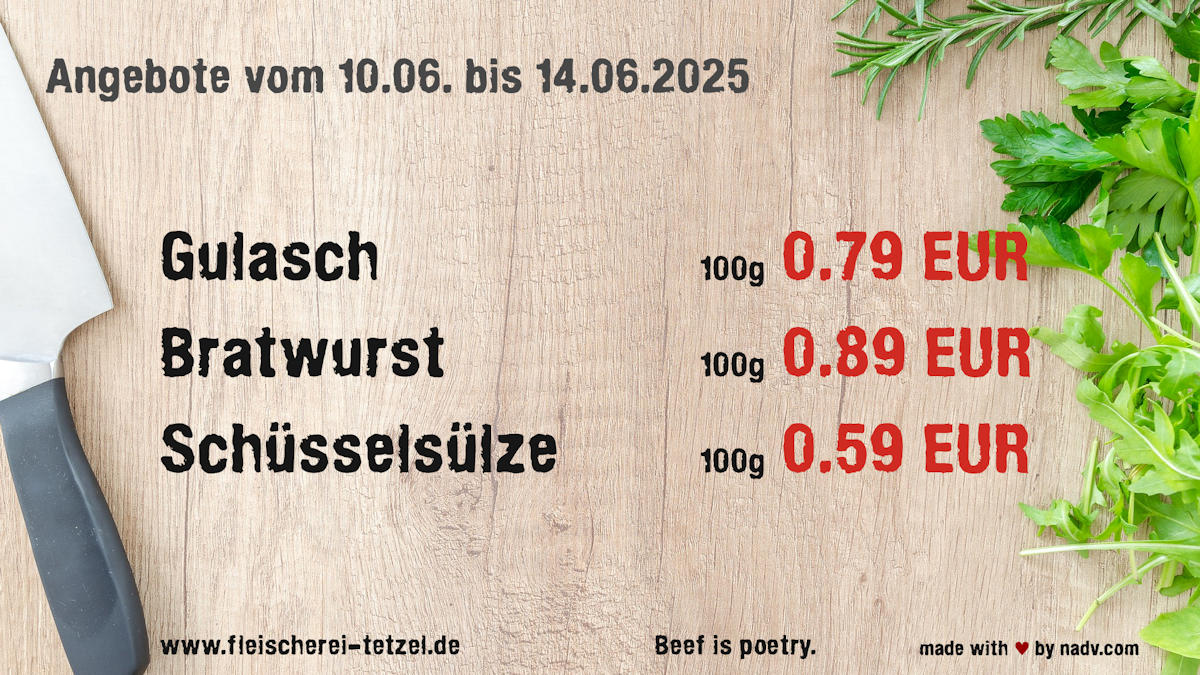 Fleischerei Tetzel Goldbeck Altmark Fleischer Schollene Bertkow Hindenburg Hohenberg Krusemark