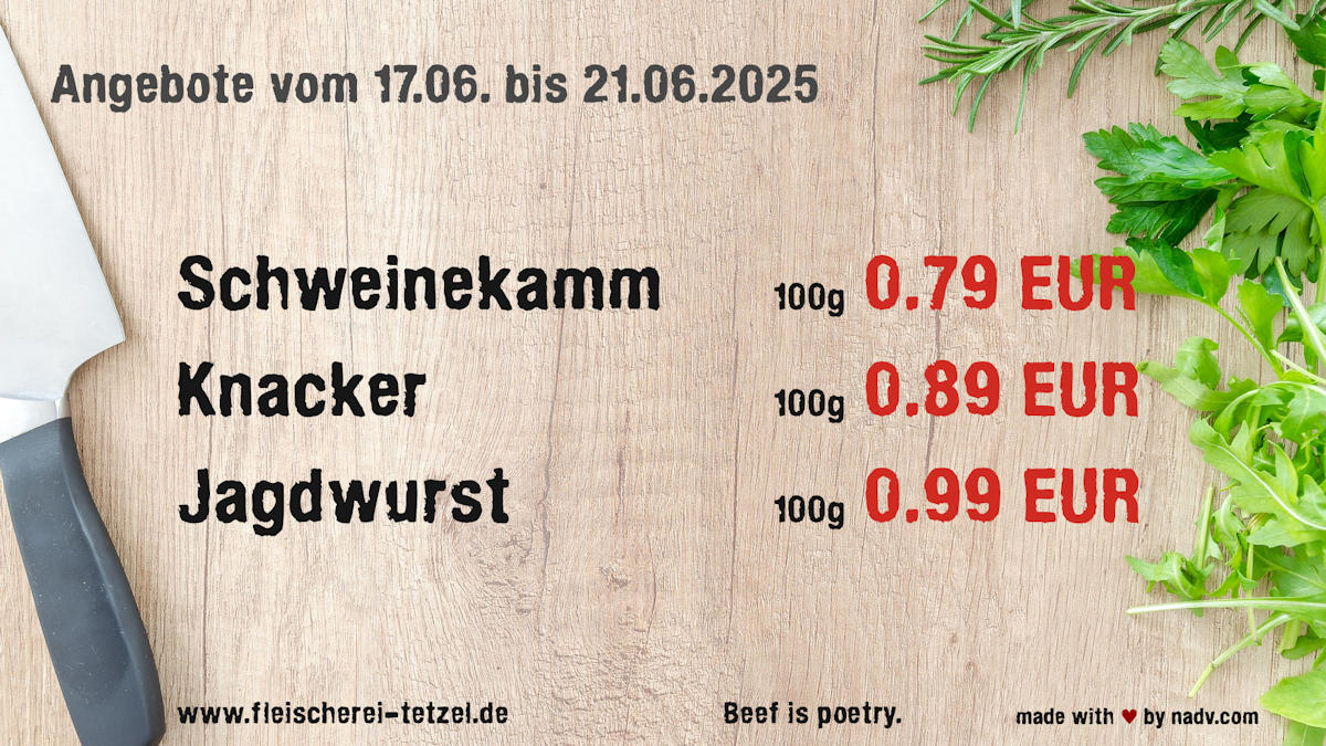 Fleischerei Tetzel Goldbeck Altmark Fleischer Schollene Bertkow Hindenburg Hohenberg Krusemark