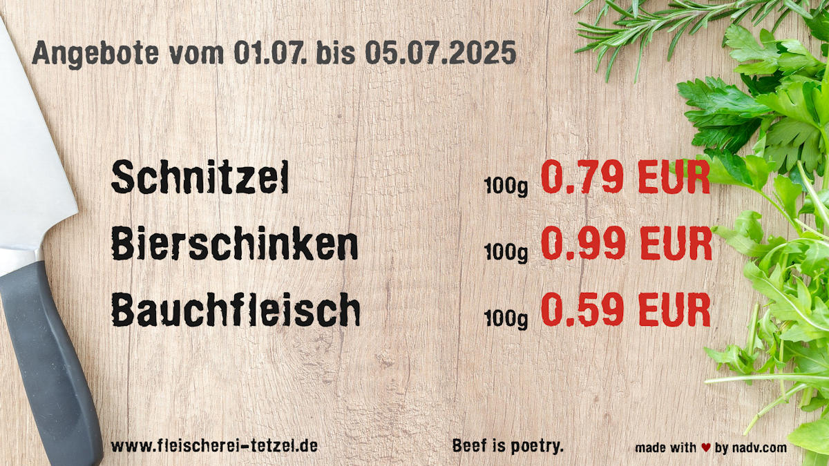 Fleischerei Tetzel Goldbeck Altmark Fleischer Schollene Bertkow Hindenburg Hohenberg Krusemark