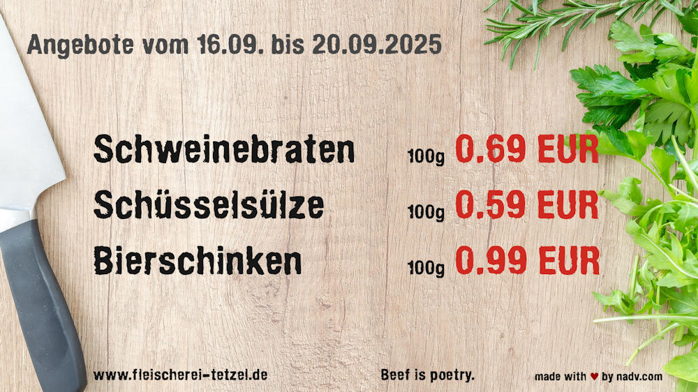 Fleischerei Tetzel Goldbeck Altmark Fleischer Schollene Bertkow Hindenburg Hohenberg Krusemark
