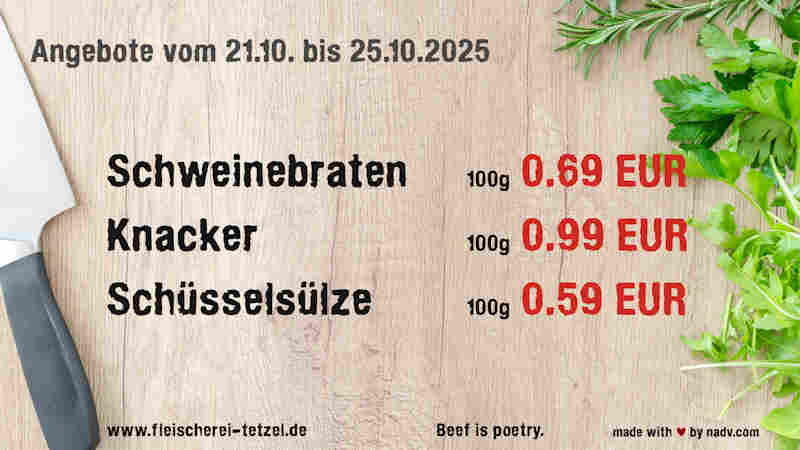 Fleischerei Tetzel Goldbeck Altmark Fleischer Schollene Bertkow Hindenburg Hohenberg Krusemark