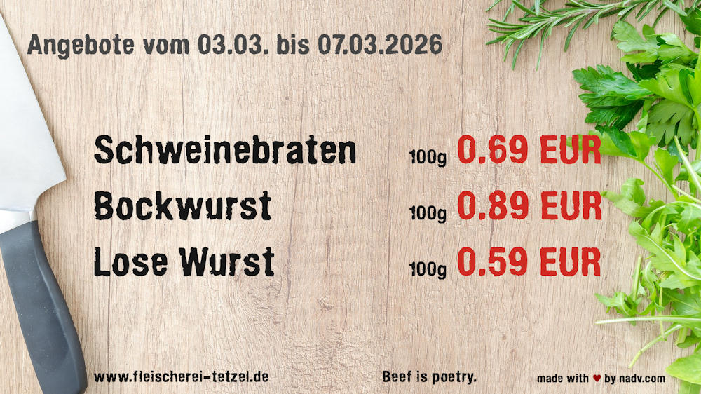 Fleischerei Tetzel Goldbeck Altmark Fleischer Schollene Bertkow Hindenburg Hohenberg Krusemark